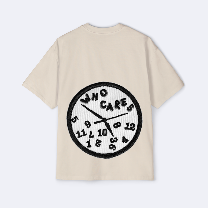 Who Cares Clock Oversized Tee